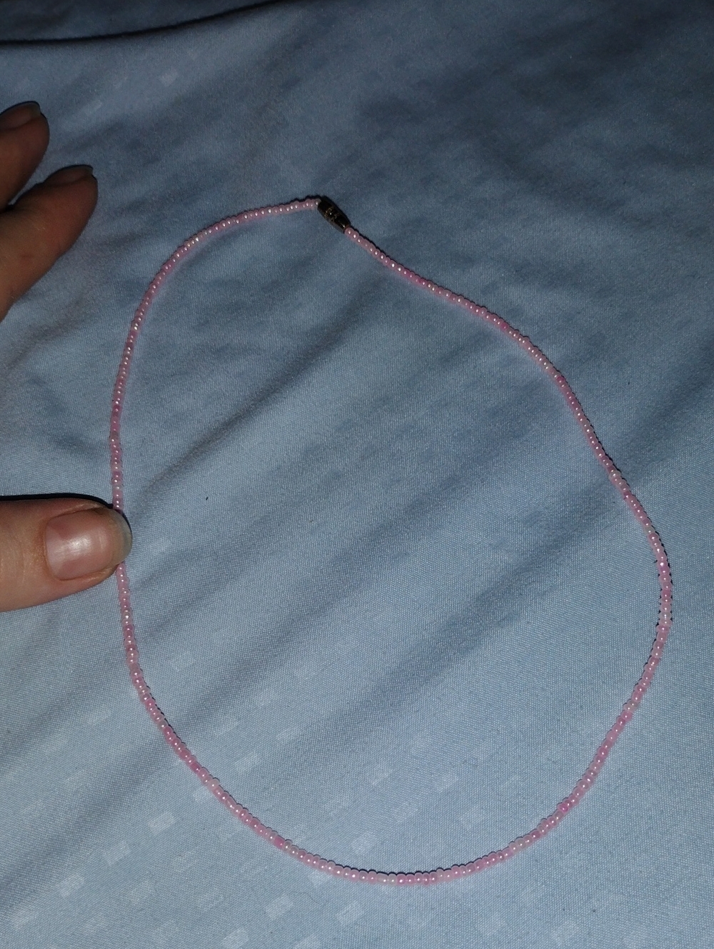 Delicate Pink Seed Bead Necklace